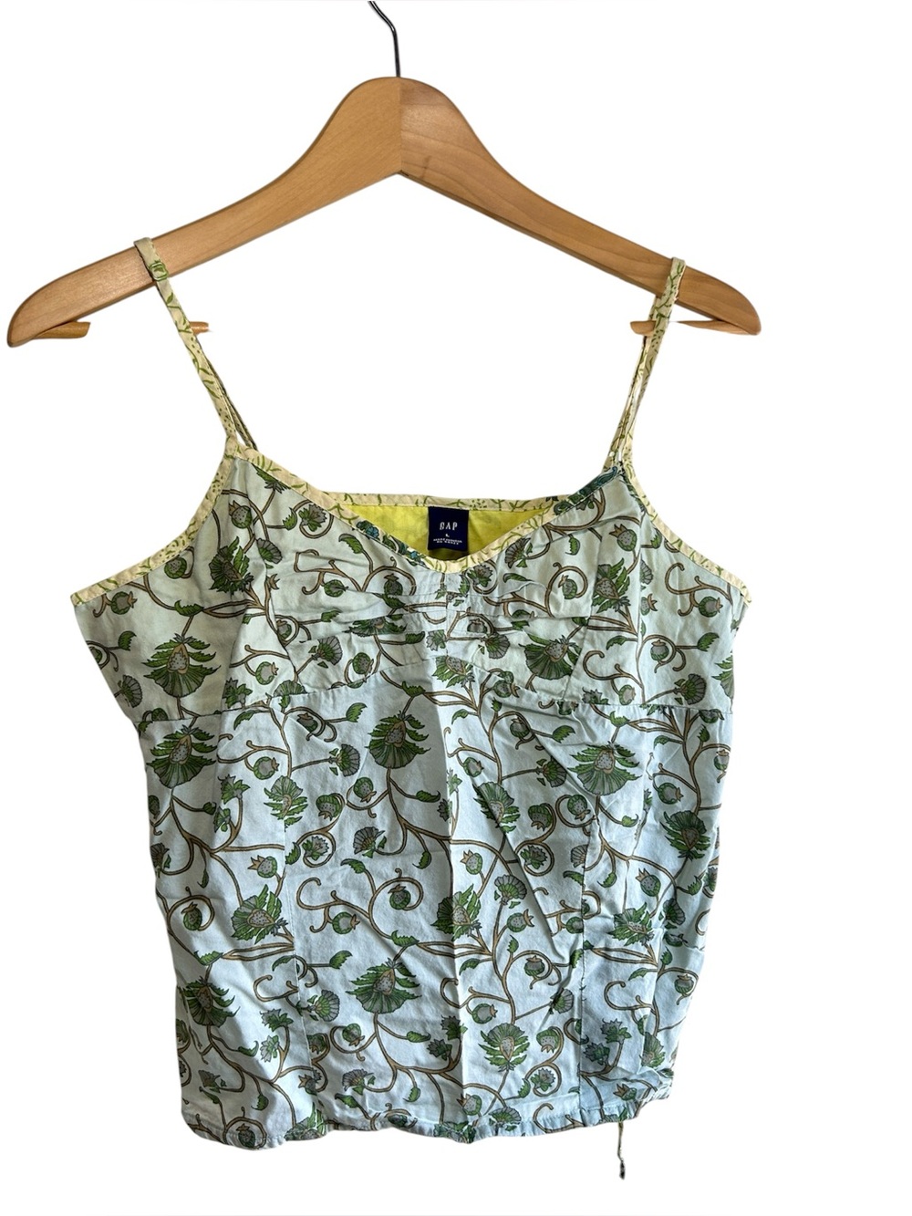 Vintage Y2K GAP Light Blue Floral Print Spaghetti Strap Camisole size large